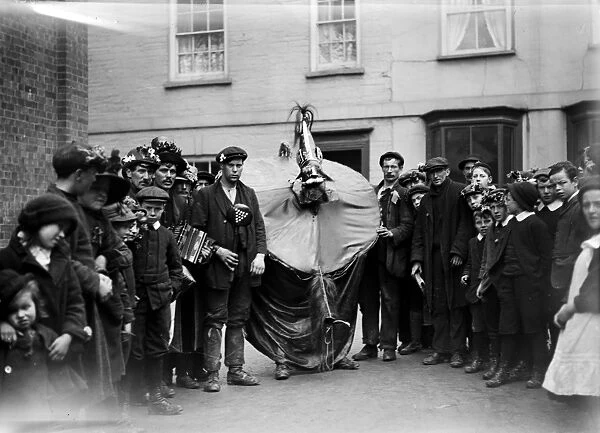 The Obby Oss, Padstow, Cornwall. Early 1900s
