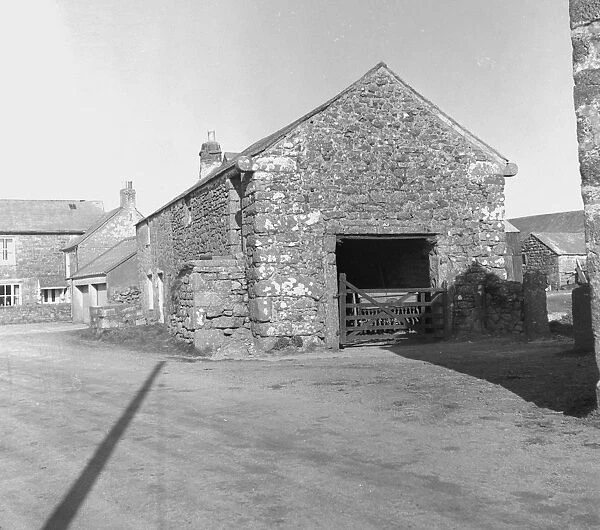 Old house and buildings at Tregaminion, Morvah, Cornwall. 1958
