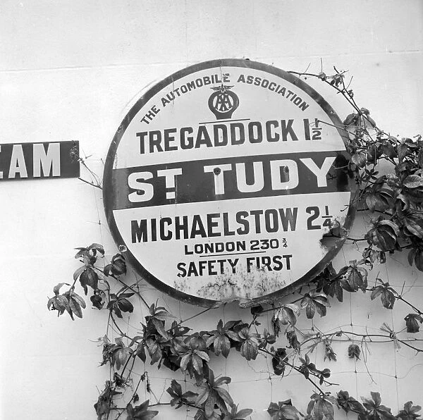 Old a sign, St Tudy, Cornwall. 1976