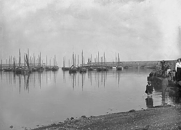 The outer harbour, Mevagissey, Cornwall. Around 1920s or early 1930s