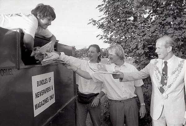 Paper Recycling, Lostwithiel, Cornwall. August 1990