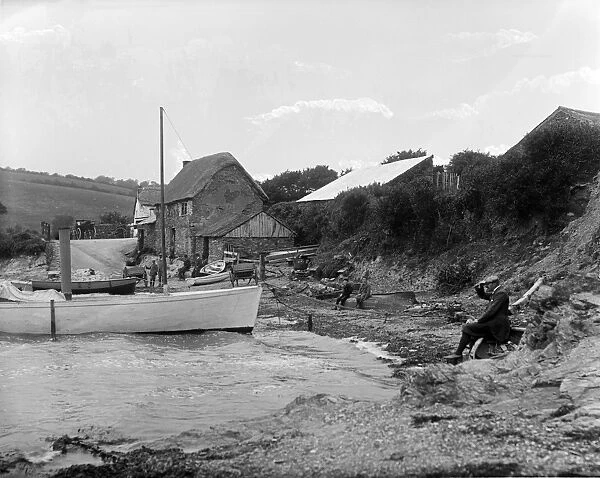 Percuil ferry landing, Gerrans, Cornwall. 1901