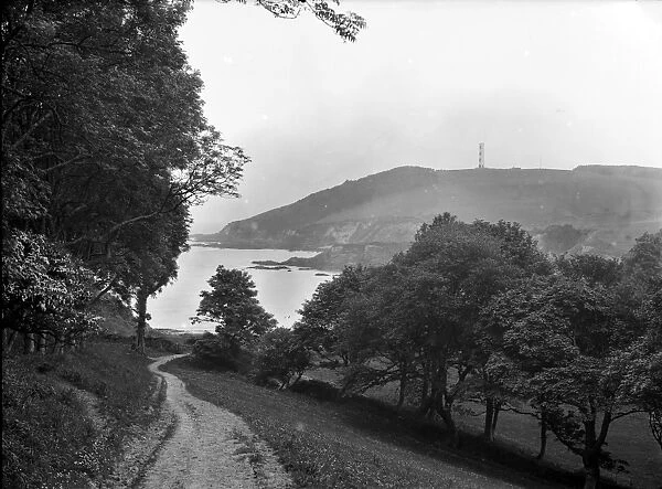 Polridmouth Bay and Gribbin Head with Daymark Tower, Tywardreath, Cornwall. 1904
