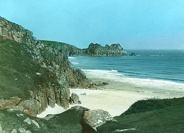 Porthcurnow beach, St Levan, Cornwall. Early 1900s