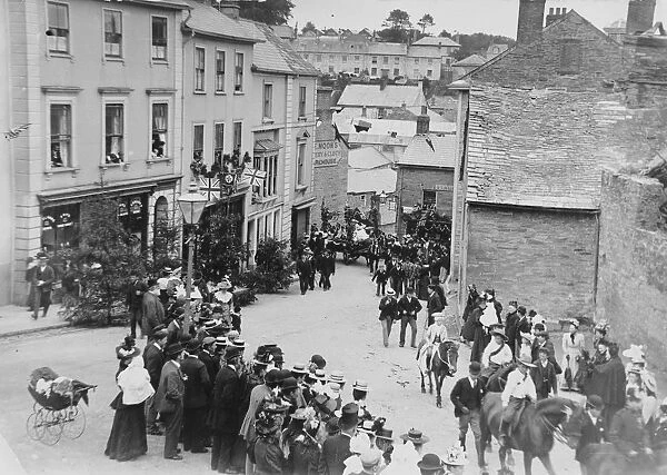 Procession on Bay Tree Hill, Liskeard, Cornwall. 6th July 1893
