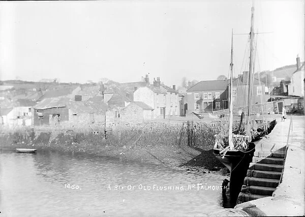 Quay and waterfront, Flushing, Cornwall. Early 1900s