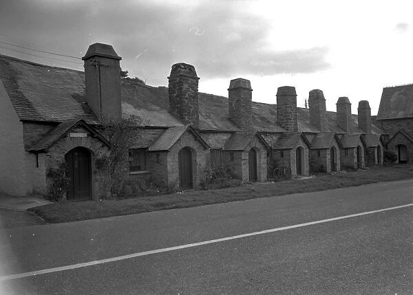 Rashleigh almshouses, Polmear, Tywardreath, Cornwall, 1959