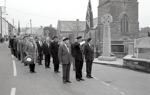 Remembrance Day, Tywardreath, Cornwall. November 1987