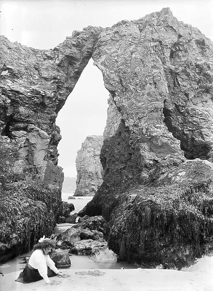 Retreat Rocks, Droskyn Point, Perranporth, Perranzabuloe, Cornwall. 1910
