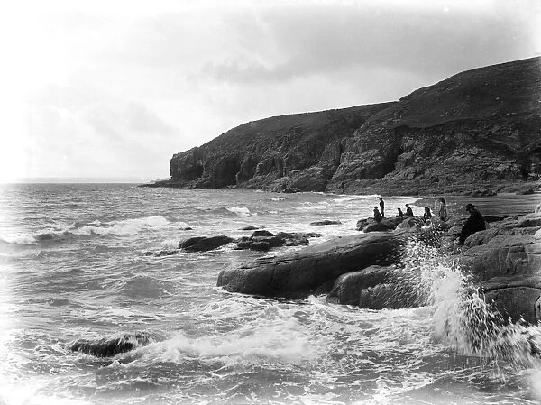 Rinsey Head, Breage, from Porthcew, Cornwall. Probably early 1900s