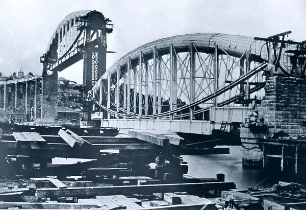 Royal Albert Bridge under construction, Saltash, Cornwall. 1858
