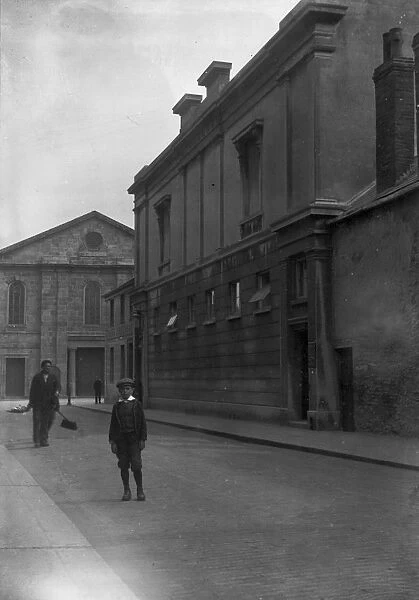 Former Royal Cornwall Museum building looking east with St Marys Methodist Chapel in the distance, Union Place, Truro. Around 1910