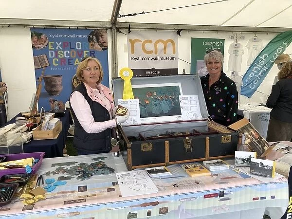 Royal Cornwall Museum staff present the museums Trunk of Curiosities at the Royal Cornwall Show, Royal Cornwall Showground, Whitecross, Wadebridge, Cornwall. 7th June 2018