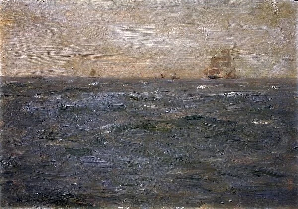 Seascape with Sailing Craft, Henry Scott Tuke (1858-1929)