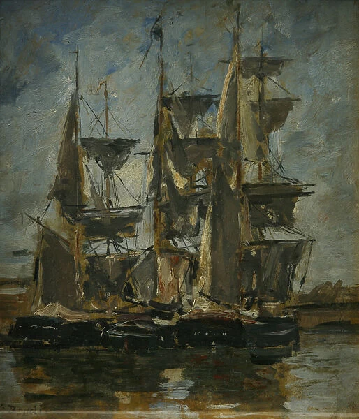 Ships in a Harbour, Eugene Boudin (1824-1898)