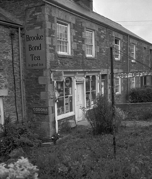 Shop and post office, Denas Water, Tresillian, Cornwall. 1975