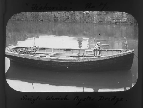 Single winch oyster dredge, Cornwall County Fisheries Exhibition, Truro, Cornwall. July to August 1893