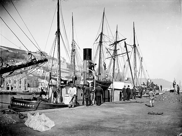 SS Treleigh of Penzance, East Looe Quay, Looe, Cornwall. Probably 1895