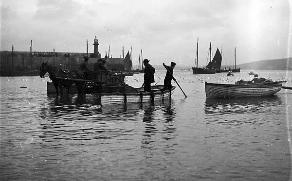 St Ives harbour, Cornwall. Early 1900s