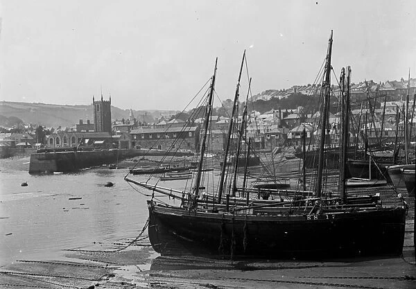 St Ives harbour Cornwall. Early 1900s