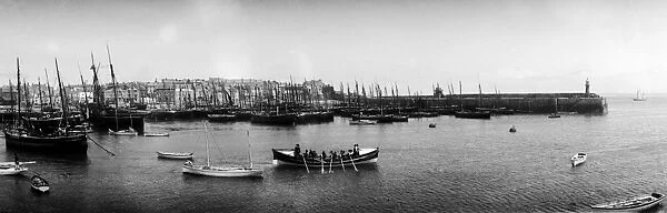 St Ives harbour from West Pier, Cornwall. Early 1900s
