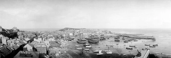 St Ives town and harbour, Cornwall. Early 1900s