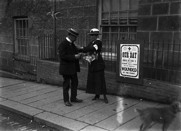 St John Ambulance collection, Lemon Street, Truro, Cornwall. October 1915