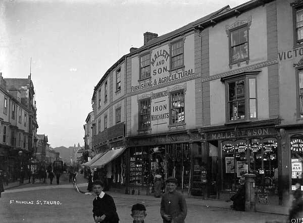St Nicholas Street looking towards Boscawen Street, Truro, Cornwall. Late 1800s
