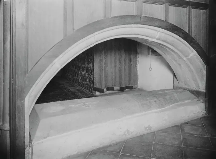 Framed Print : St Petroc Minor Church interior, Little Petherick, Cornwall. September 1929 Framed Print : St Petroc Minor Church interior, Little Petherick, Cornwall. September 1929