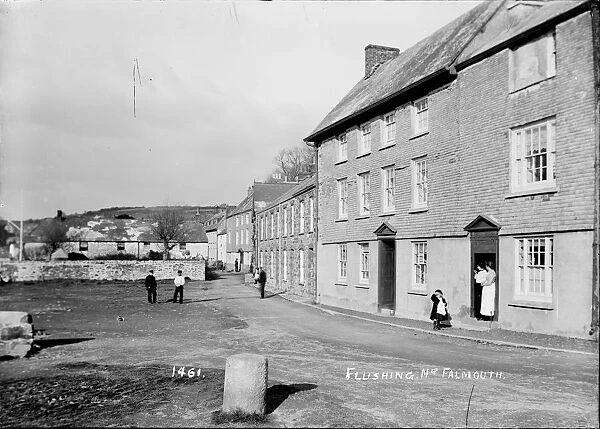 A street in Flushing, Cornwall. Early 1900s