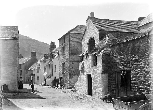 Street scene, Polperro, Cornwall. 1904