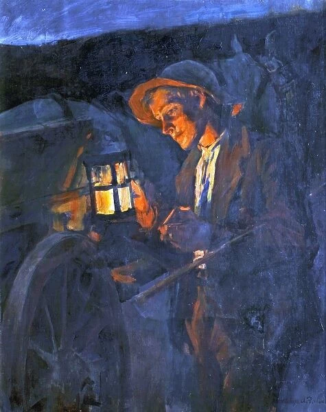 Study for the carter in The Lighting Up Time, Stanhope Forbes (1857-1947)