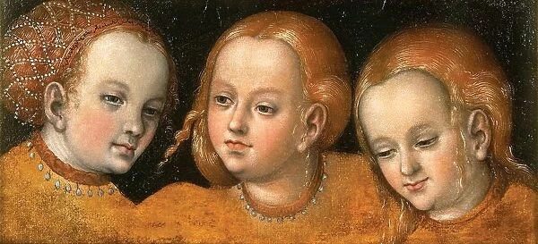 Study of Three Girls Heads, Lucas Cranach the elder (1472-1553)