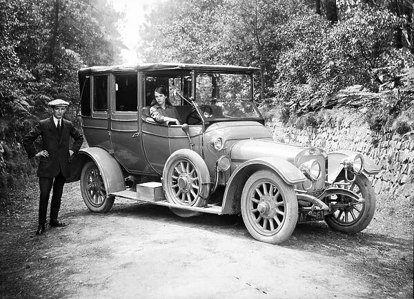 Sunbeam Landaulet motor car, Cornwall. Around 1913