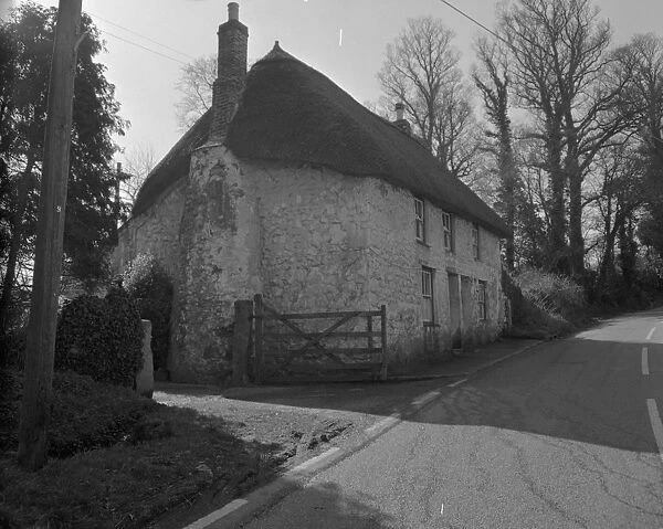 Thatched cottage, Relubbus, St Hilary, Cornwall. 1972