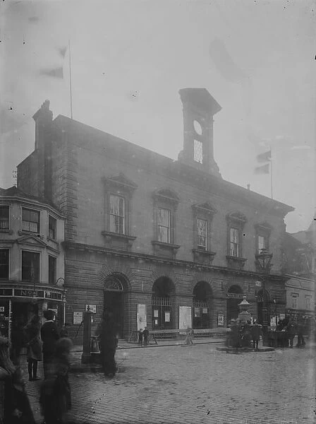 Town hall fire, Truro, Cornwall. November 1914