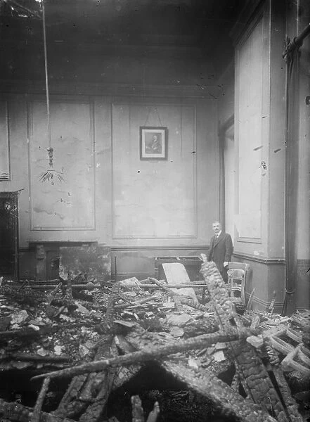 Town hall fire, Truro, Cornwall. November 1914