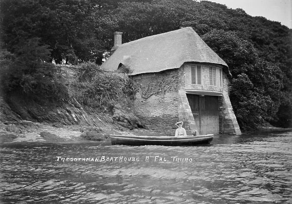 Tregothnan boat house, St Michael Penkivel, Cornwall. Date unknown but probably early 1900s