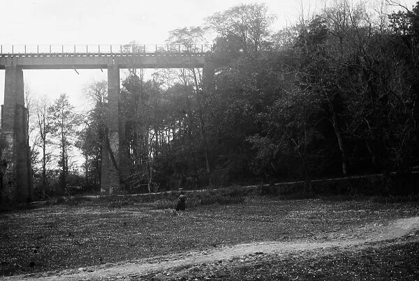 Trenance viaduct, Newquay, Cornwall. Around 1905-1910