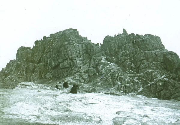 Treryn Dinas, near Treen, St Levan, Cornwall. Around 1910