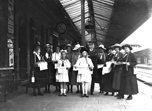Truro railway station, Cornwall. 12th June 1918