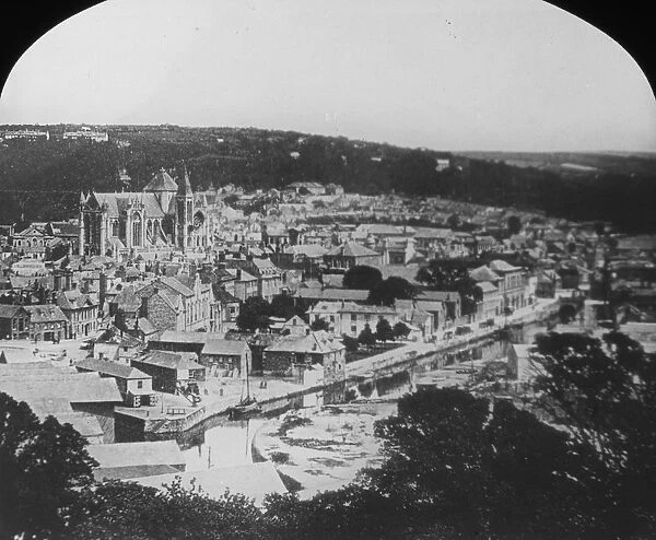 View of the Cathedral, Truro, Cornwall. Around 1890s