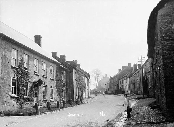 A view up the hill, Fore Street, Grampound, Cornwall. Early 1900s