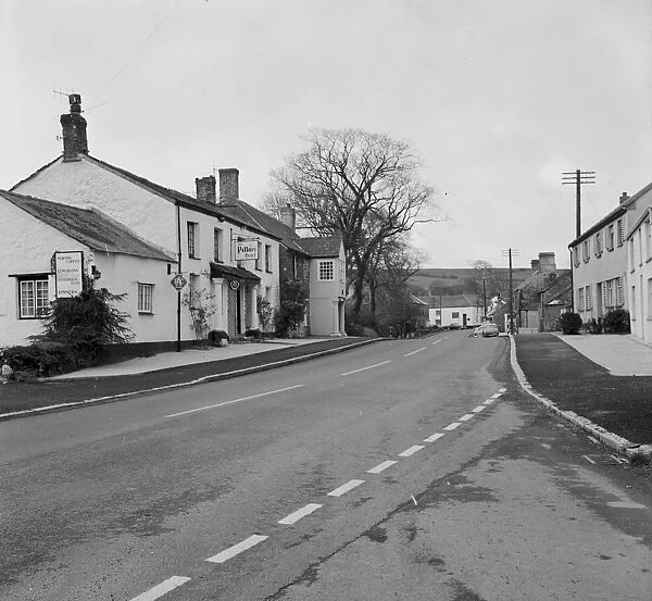 View through the village, Mitchell, St Newlyn East, Cornwall. 1967