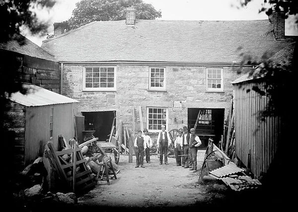 Wheelwright at Trenear, Wendron, Cornwall. Late 1800s