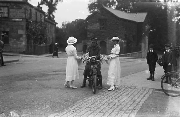Women collecting for Russian Flag Day in Truro, Cornwall. 22nd September 1915