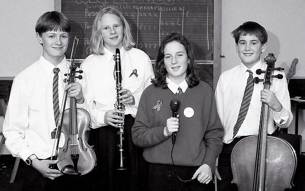 Young Musicians, Fowey, Cornwall. December 1992