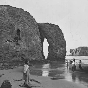 Arch Rock, Perranporth, Perranzabuloe, Cornwall. Around 1900