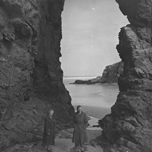Arch Rock, Perranporth, Perranzabuloe, Cornwall. Around 1920s