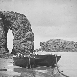 Arch Rock, Perranporth, Perranzabuloe, Cornwall. Around 1890s
